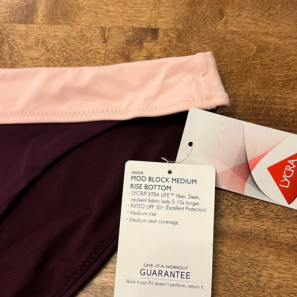 NWT Athleta Mod Block Medium Rise Swim Bottoms - Picture 3 of 5